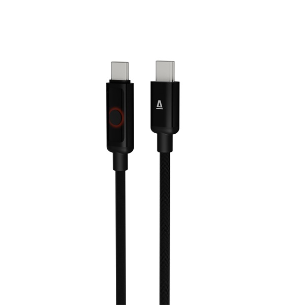 AVAX CB654 PULSEY 1m 60W USB-C szürke fonott gyorstöltő LED kábel