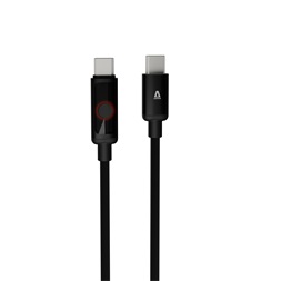 AVAX CB654 PULSEY 1m 60W USB-C szürke fonott gyorstöltő LED kábel