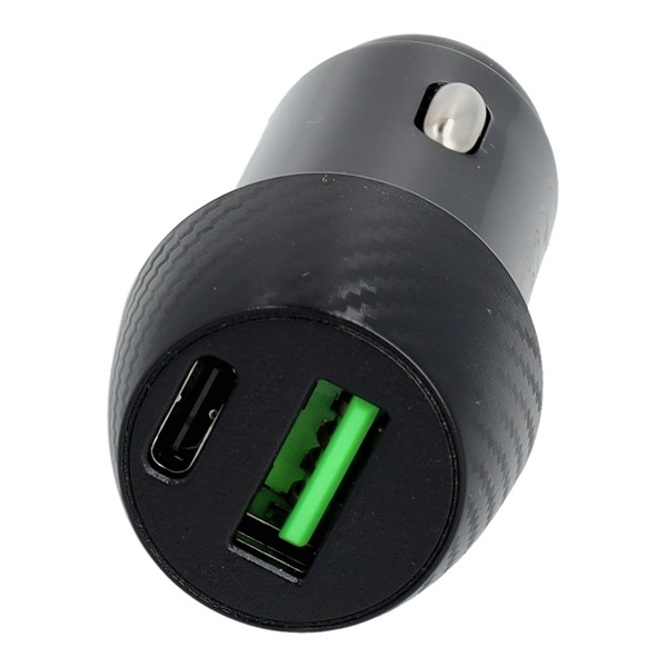 AVAX CC303B CARLY 38W Autós töltő USB A (QC)+Type C (PD), fekete