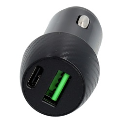AVAX CC303B CARLY 38W Autós töltő USB A (QC)+Type C (PD), fekete