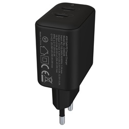 AVAX CH602B SPEEDY+ 45W GaN 2x USB-C PD3.0 fekete gyors töltő adapter