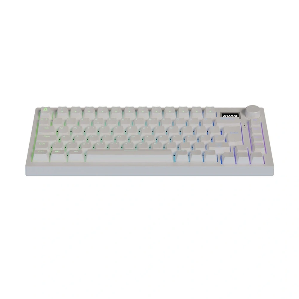 AVAX GM02 PRO 75% HUN tri-mode fehér mechanikus (Gateron red switch) billentyűzet