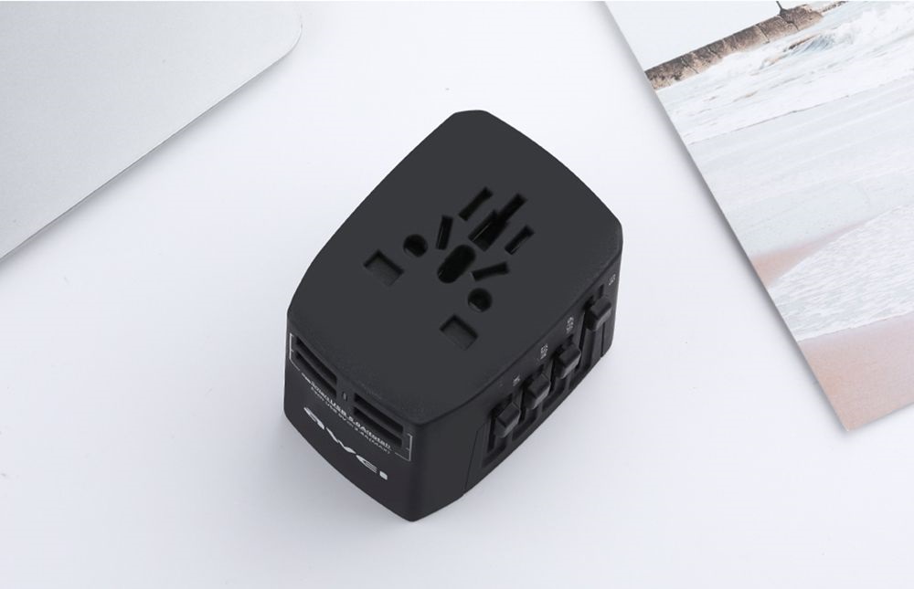 AWEI C-36 4xUSB/fekete utazó adapter