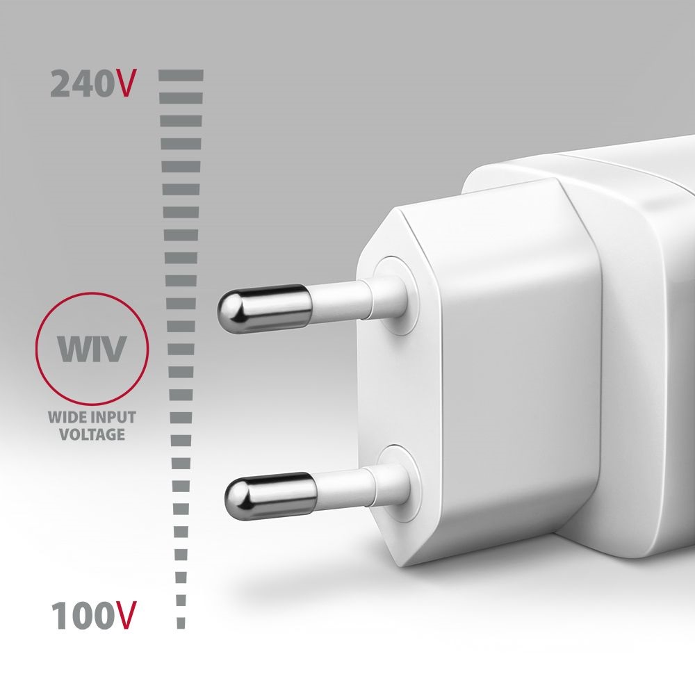 AXAGON ACU-PQ20W QC3.0/AFC/FCP + PD type-C 20W fehér töltő