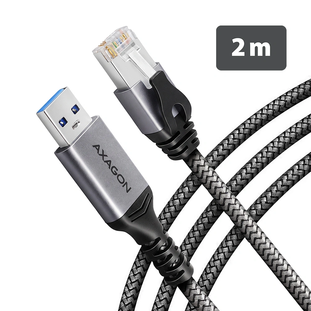 AXAGON ADE-AM20 USB-A Gigabit Ethernet adapter integrált CAT6 hálózati RJ-45 kábellel (2 m)