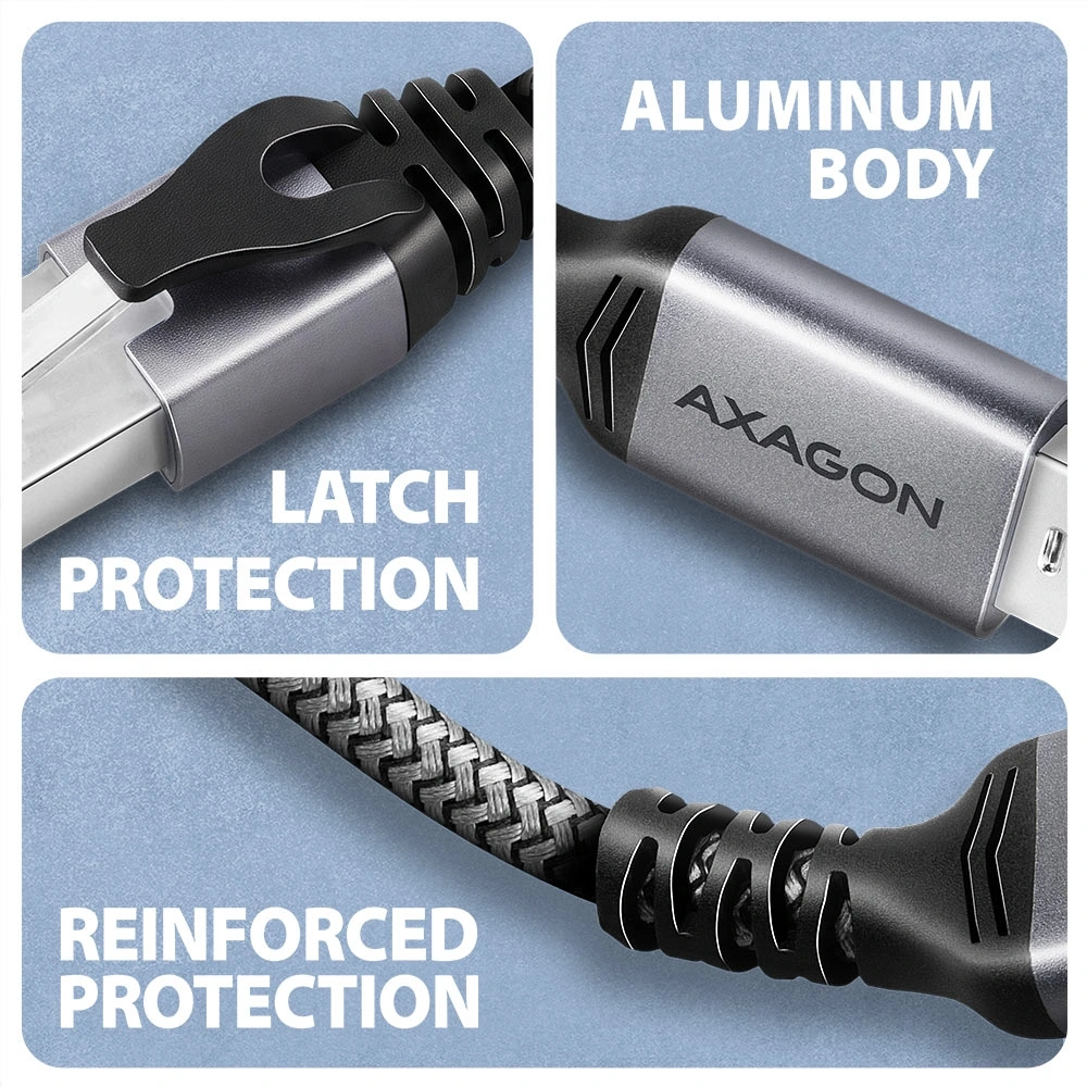 AXAGON ADE-AM20 USB-A Gigabit Ethernet adapter integrált CAT6 hálózati RJ-45 kábellel (2 m)