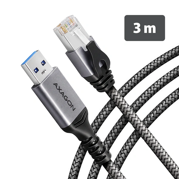 AXAGON ADE-AM30 USB-A Gigabit Ethernet adapter integrált CAT6 hálózati RJ-45 kábellel (3 m)