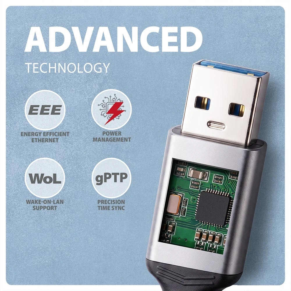 AXAGON ADE-AM30 USB-A Gigabit Ethernet adapter integrált CAT6 hálózati RJ-45 kábellel (3 m)