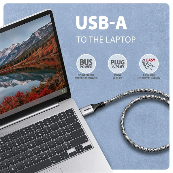 AXAGON ADE-AM50 USB-A Gigabit Ethernet adapter integrált CAT6 hálózati RJ-45 kábellel (5 m)