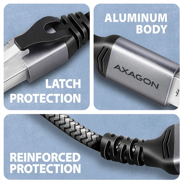 AXAGON ADE-AM50 USB-A Gigabit Ethernet adapter integrált CAT6 hálózati RJ-45 kábellel (5 m)
