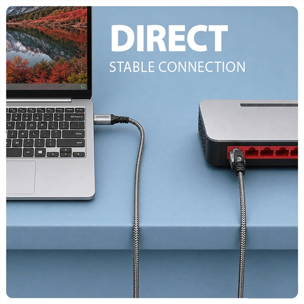 AXAGON ADE-AM50 USB-A Gigabit Ethernet adapter integrált CAT6 hálózati RJ-45 kábellel (5 m)