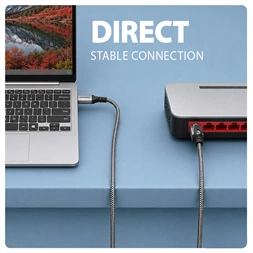 AXAGON ADE-AM50 USB-A Gigabit Ethernet adapter integrált CAT6 hálózati RJ-45 kábellel (5 m)