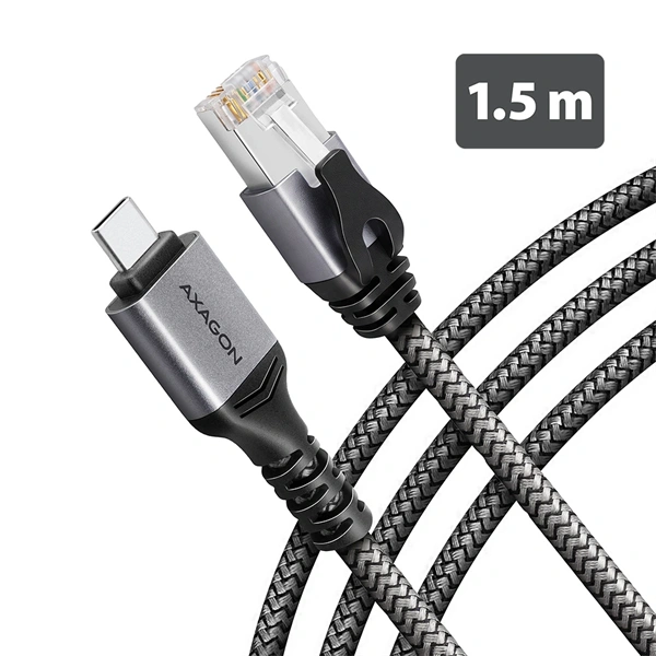 AXAGON ADE-CM15 USB-C Gigabit Ethernet adapter integrált CAT6 hálózati RJ-45 kábellel (1,5 m)