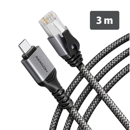 AXAGON ADE-CM30 USB-C Gigabit Ethernet adapter integrált CAT6 hálózati RJ-45 kábellel (3 m)