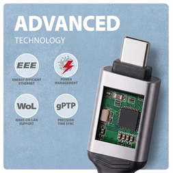 AXAGON ADE-CM30 USB-C Gigabit Ethernet adapter integrált CAT6 hálózati RJ-45 kábellel (3 m)