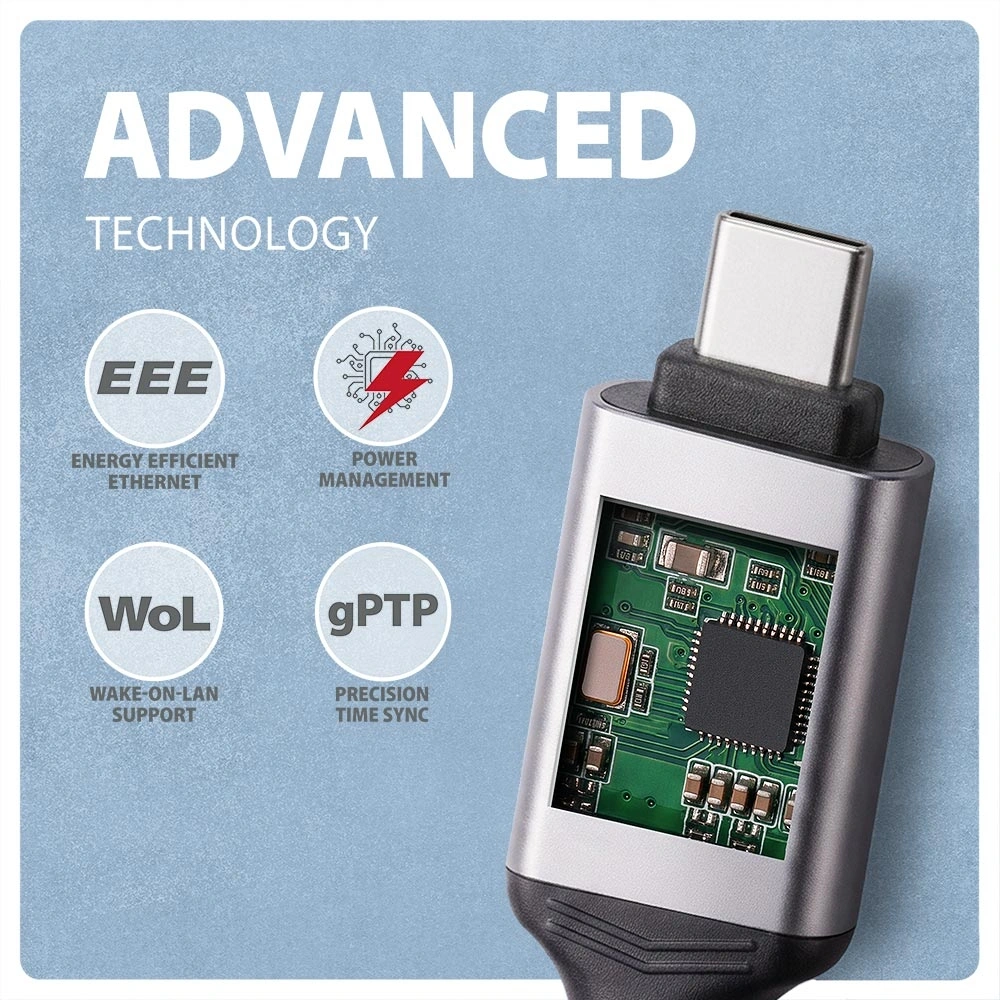 AXAGON ADE-CM30 USB-C Gigabit Ethernet adapter integrált CAT6 hálózati RJ-45 kábellel (3 m)
