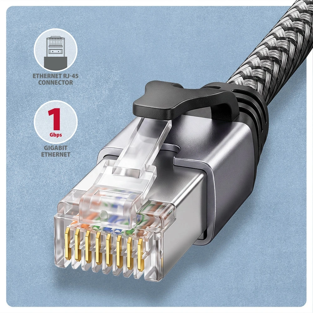 AXAGON ADE-CM50 USB-C Gigabit Ethernet adapter integrált CAT6 hálózati RJ-45 kábellel (5 m)