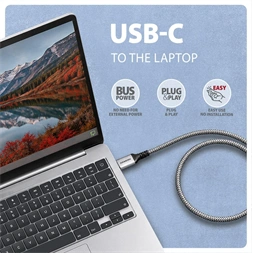 AXAGON ADE-CM50 USB-C Gigabit Ethernet adapter integrált CAT6 hálózati RJ-45 kábellel (5 m)