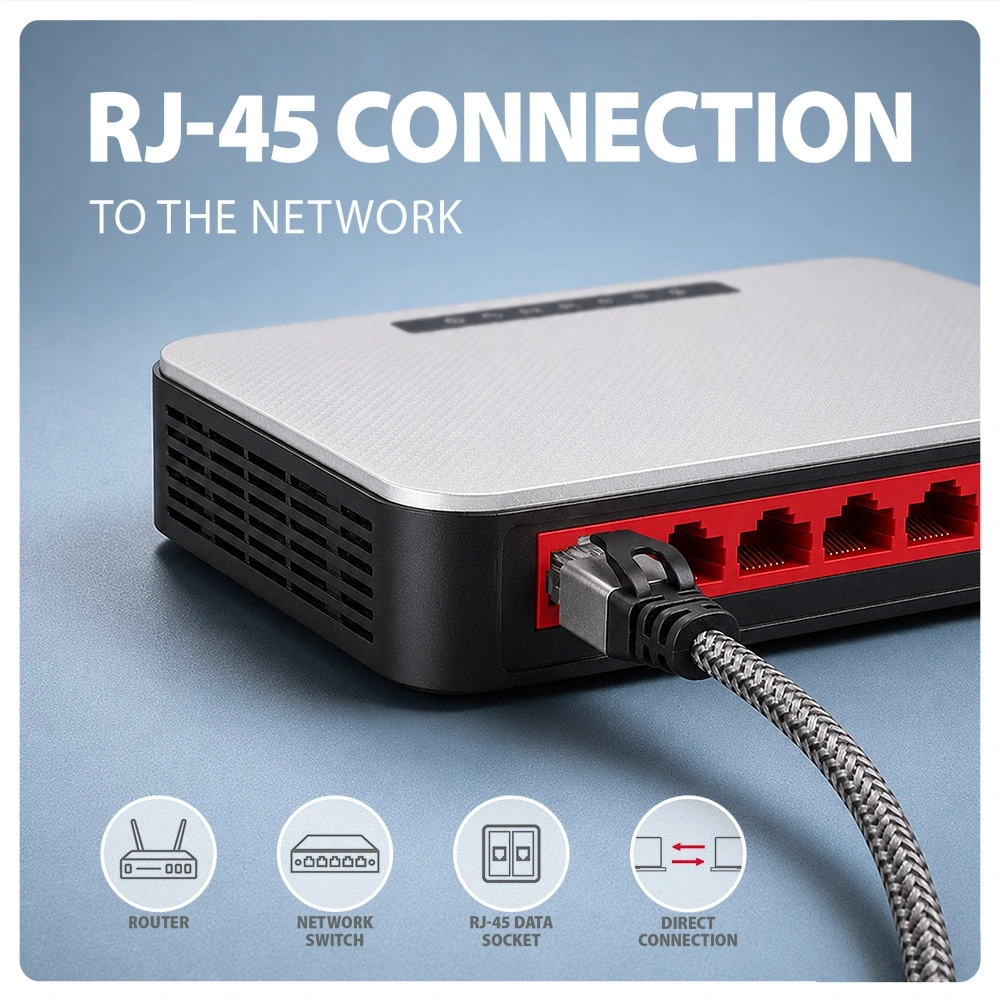 AXAGON ADE-CM50 USB-C Gigabit Ethernet adapter integrált CAT6 hálózati RJ-45 kábellel (5 m)