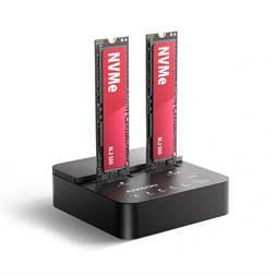 AXAGON ADSA-M2C22L USB-C 20Gbps Dual M.2 NVMe SSD Docking and Cloning Station