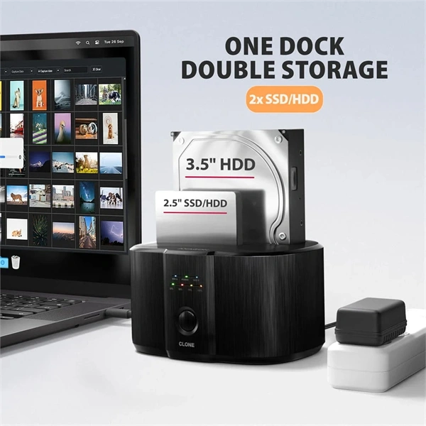 AXAGON ADSA-SC USB-C 5Gbps dokkoló állomás 2x 2,5"/3,5" SSD/HDD-hez