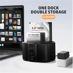 AXAGON ADSA-SC USB-C 5Gbps dokkoló állomás 2x 2,5"/3,5" SSD/HDD-hez