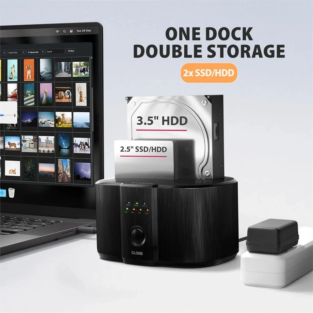 AXAGON ADSA-SC USB-C 5Gbps dokkoló állomás 2x 2,5"/3,5" SSD/HDD-hez
