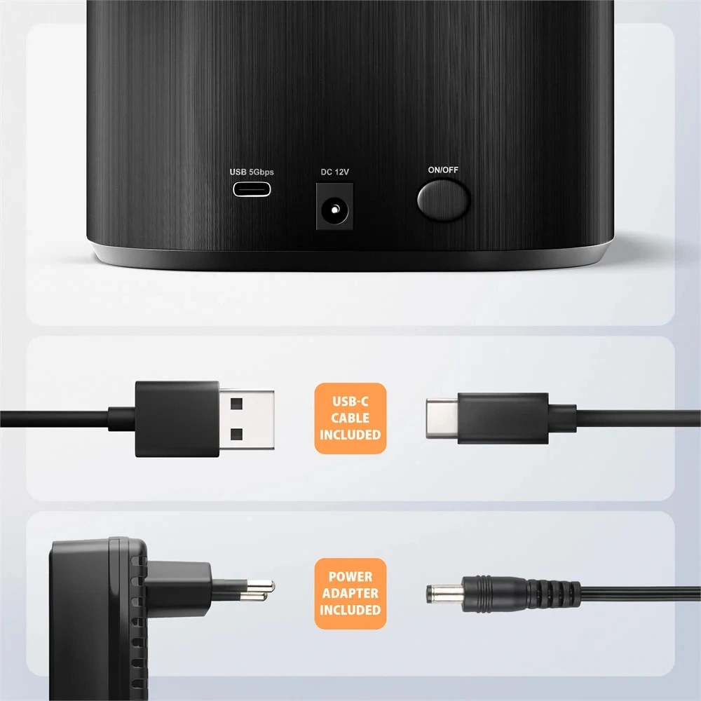 AXAGON ADSA-SC USB-C 5Gbps dokkoló állomás 2x 2,5"/3,5" SSD/HDD-hez
