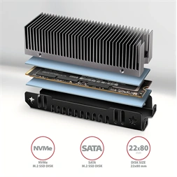 AXAGON CLR-M2XT hűtőborda M.2 SSD-hez