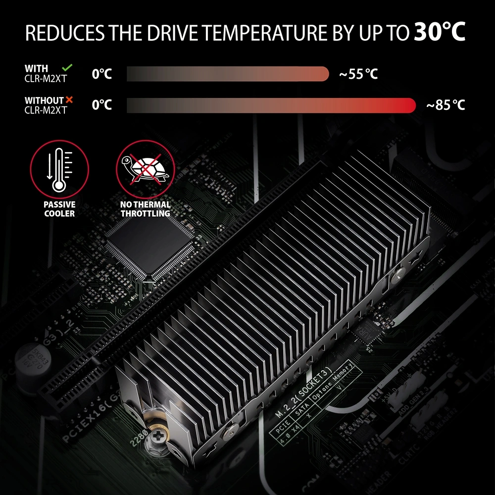 AXAGON CLR-M2XT hűtőborda M.2 SSD-hez