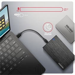 AXAGON EE25-XA6 ALINE box fekete külső alumínium 2,5" HDD/SSD ház