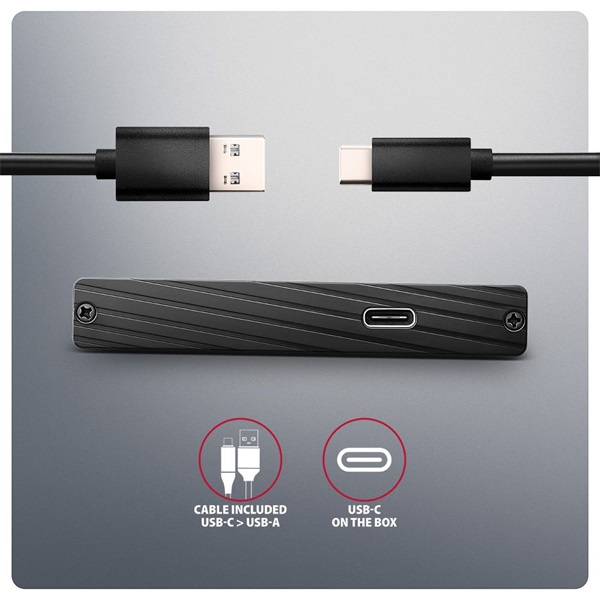 AXAGON EE25-XA6 ALINE box fekete külső alumínium 2,5" HDD/SSD ház