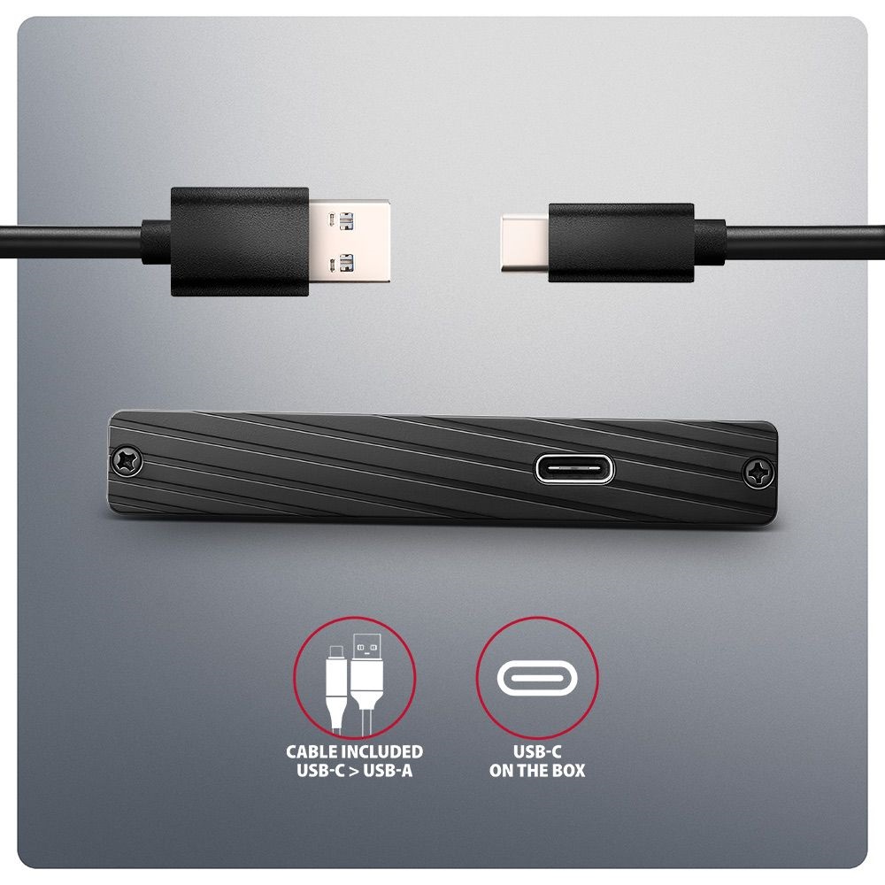 AXAGON EE25-XA6 ALINE box fekete külső alumínium 2,5" HDD/SSD ház