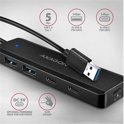 AXAGON HUE-C2A USB-A 5Gbps utazó hub