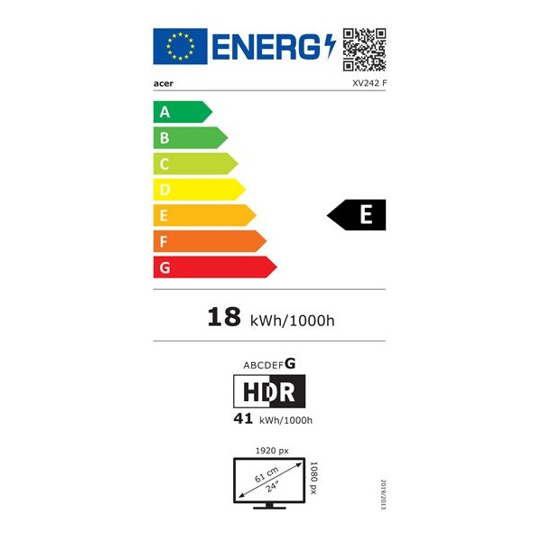 Acer 24.1" Nitro XV242Fbmiiprx ZeroFrame FHD TN 540Hz HDMI/DP gamer monitor (Újracsomagolt)