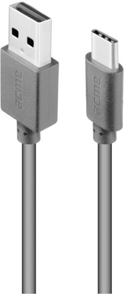 Acme CB1042 2m fekete Type-C - USB adat és töltőkábel