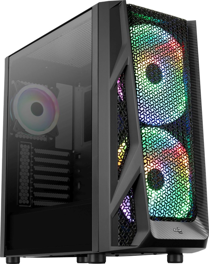 Aerocool AirHawk Duo RGB fekete (táp nélküli) ablakos ATX ház