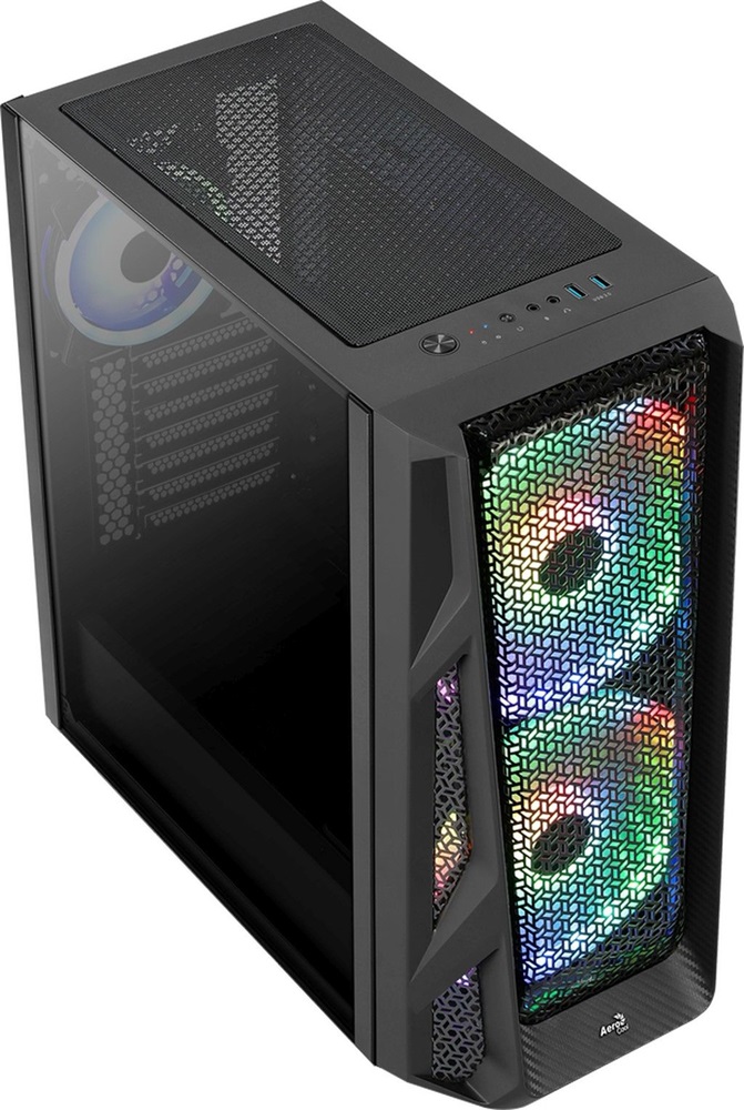Aerocool AirHawk Duo RGB fekete (táp nélküli) ablakos ATX ház