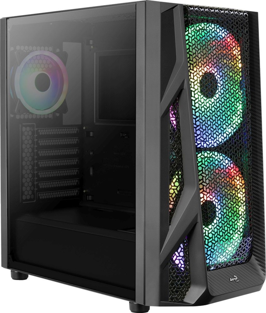Aerocool AirHawk Duo RGB fekete (táp nélküli) ablakos ATX ház