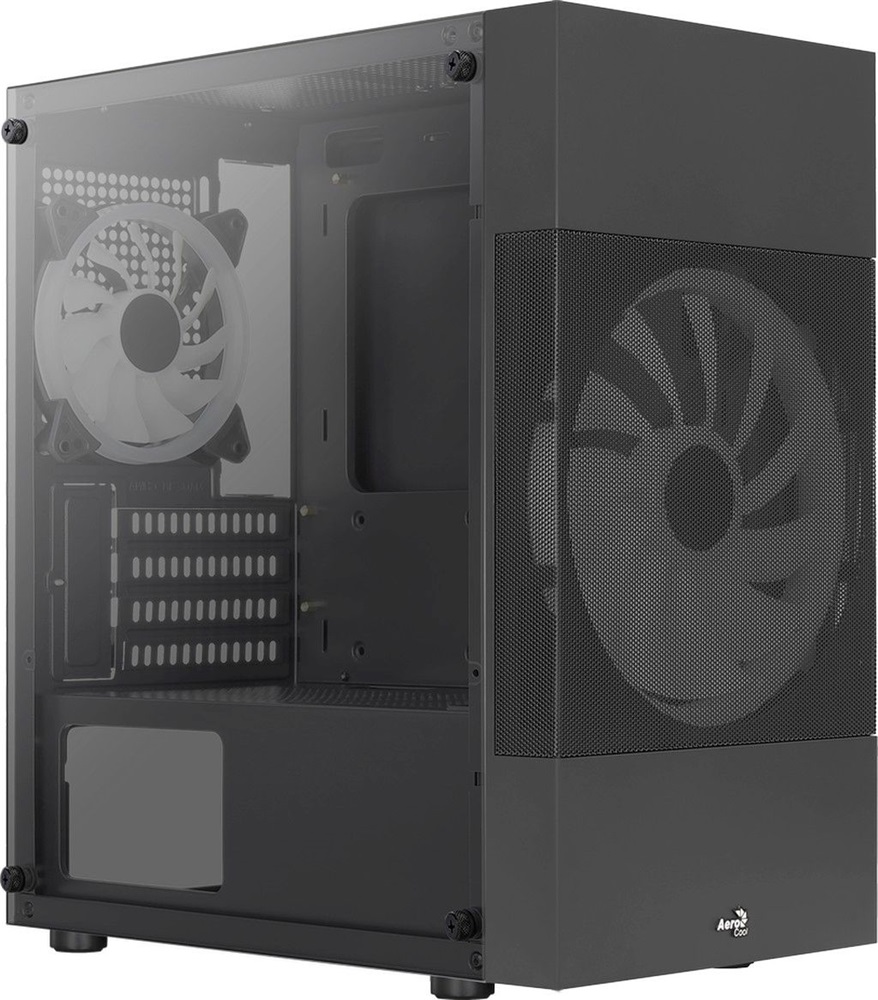 Aerocool Atomic Lite RGB fekete (táp nélküli) ablakos mATX ház
