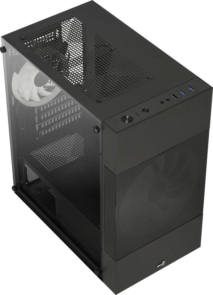 Aerocool Atomic Lite RGB fekete (táp nélküli) ablakos mATX ház