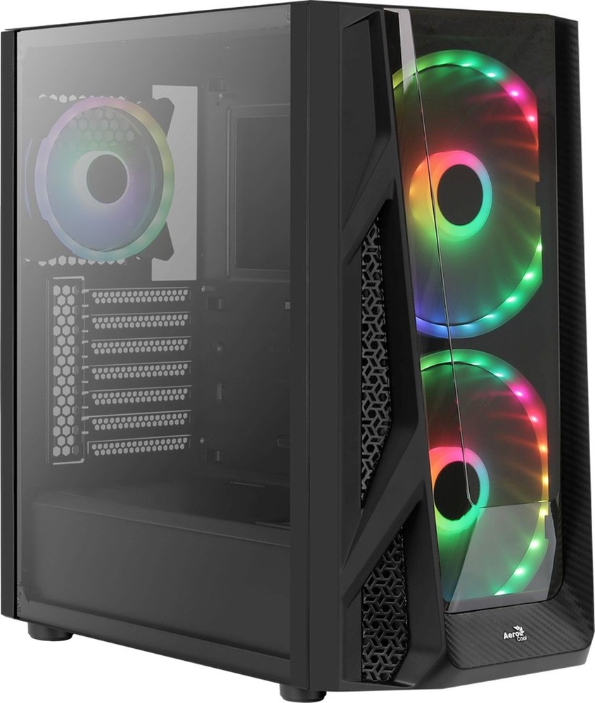 Aerocool NightHawk Duo RGB fekete (táp nélküli) ablakos ATX ház