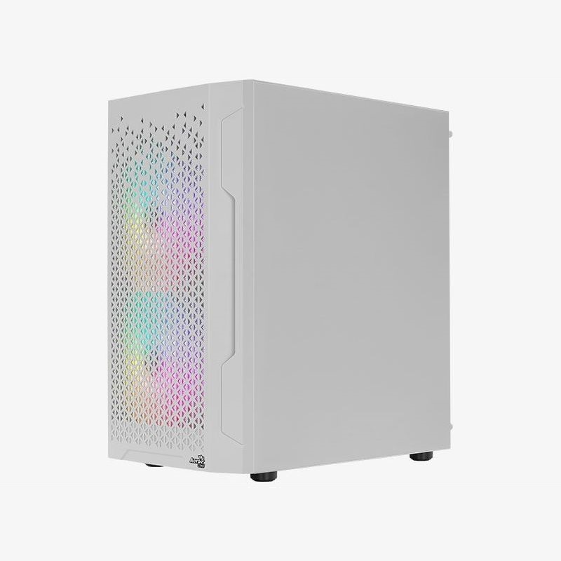 Aerocool Trinity Mini Mesh ARGB fehér (táp nélküli) ablakos mATX ház