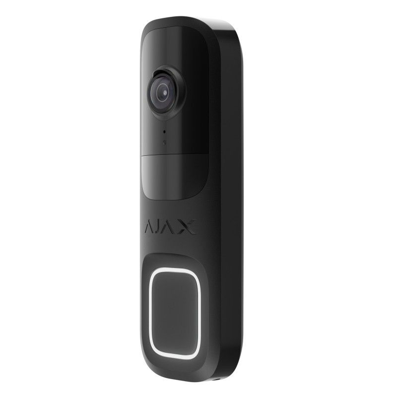 Ajax DoorBell vezeték nélküli kültéri AI video kaputelefon, PIR mozgásérzékelővel, fekete