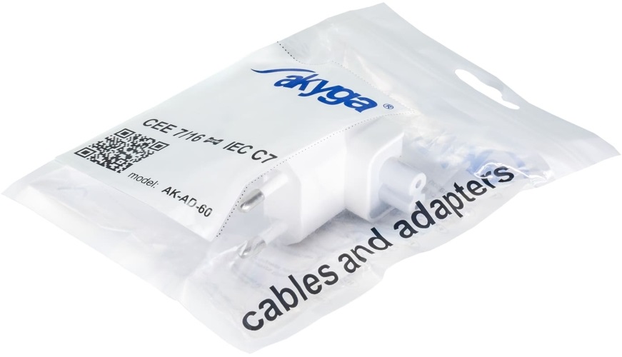 Akyga AK-AD-60 EU CEE 7/16 - IEC C7 adapter