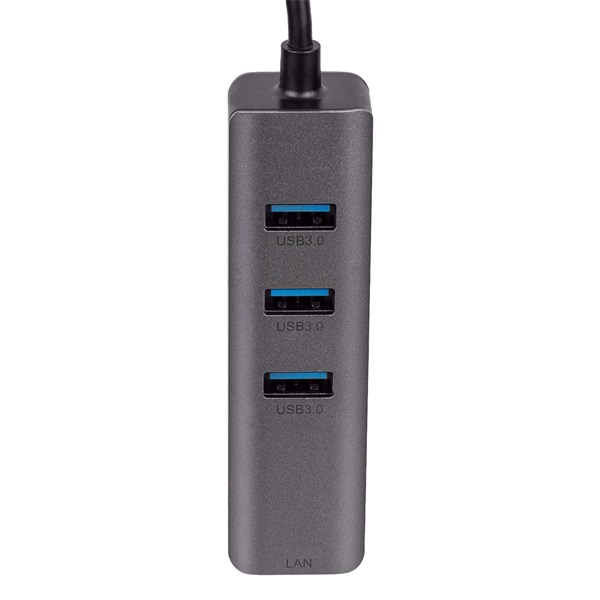 Akyga AK-AD-66 USB-C - USB 3.0 3-port + Ethernet USB hub
