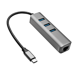 Akyga AK-AD-66 USB-C - USB 3.0 3-port + Ethernet USB hub