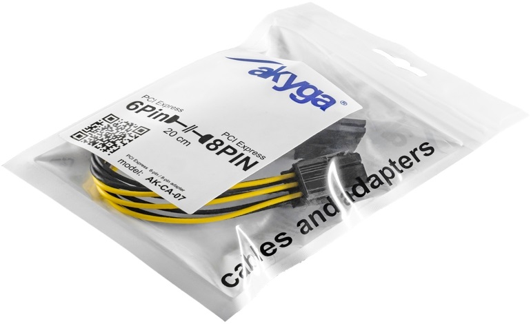Akyga AK-CA-07 20cm 6-tűs PCI Express - 6+2-tűs PCI Express kábel