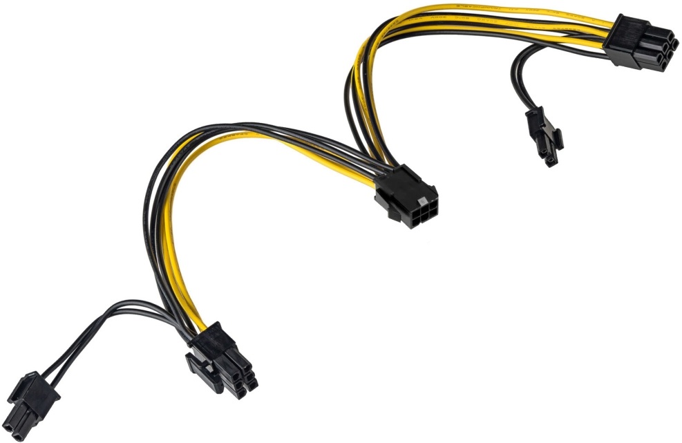 Akyga AK-CA-55 15cm 1x 6-tűs PCI Express - 2x 6+2-tűs PCI Express kábel