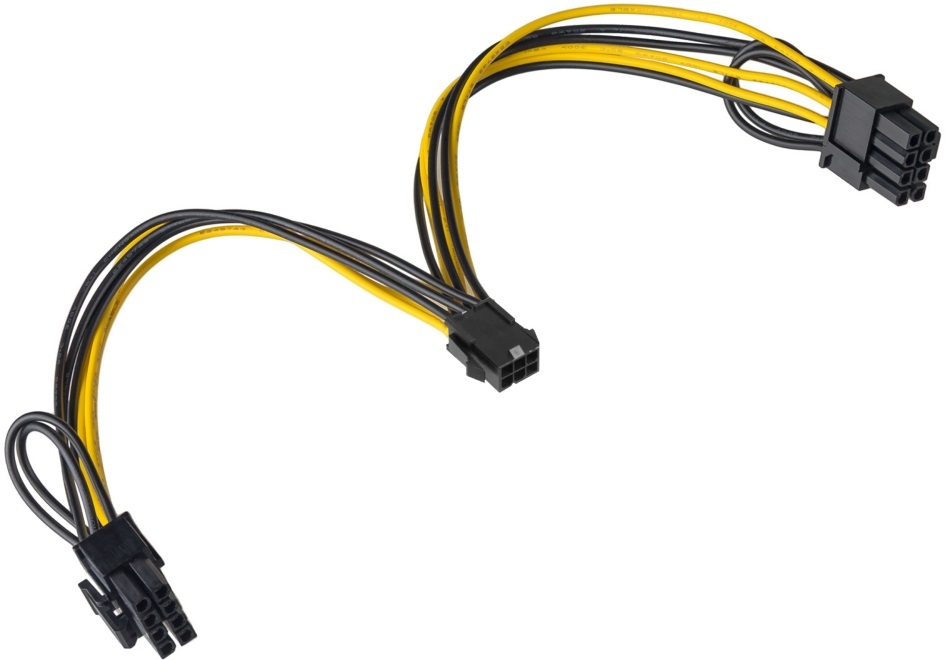 Akyga AK-CA-55 15cm 1x 6-tűs PCI Express - 2x 6+2-tűs PCI Express kábel